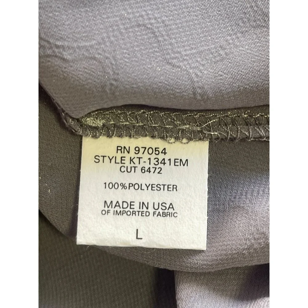 Revolve Krisa Gray Long Sleeve Blouse Size Large NWT - Picture 6 of 6